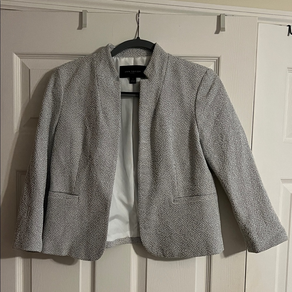 Ann Taylor Factory Gray Textured Blazer